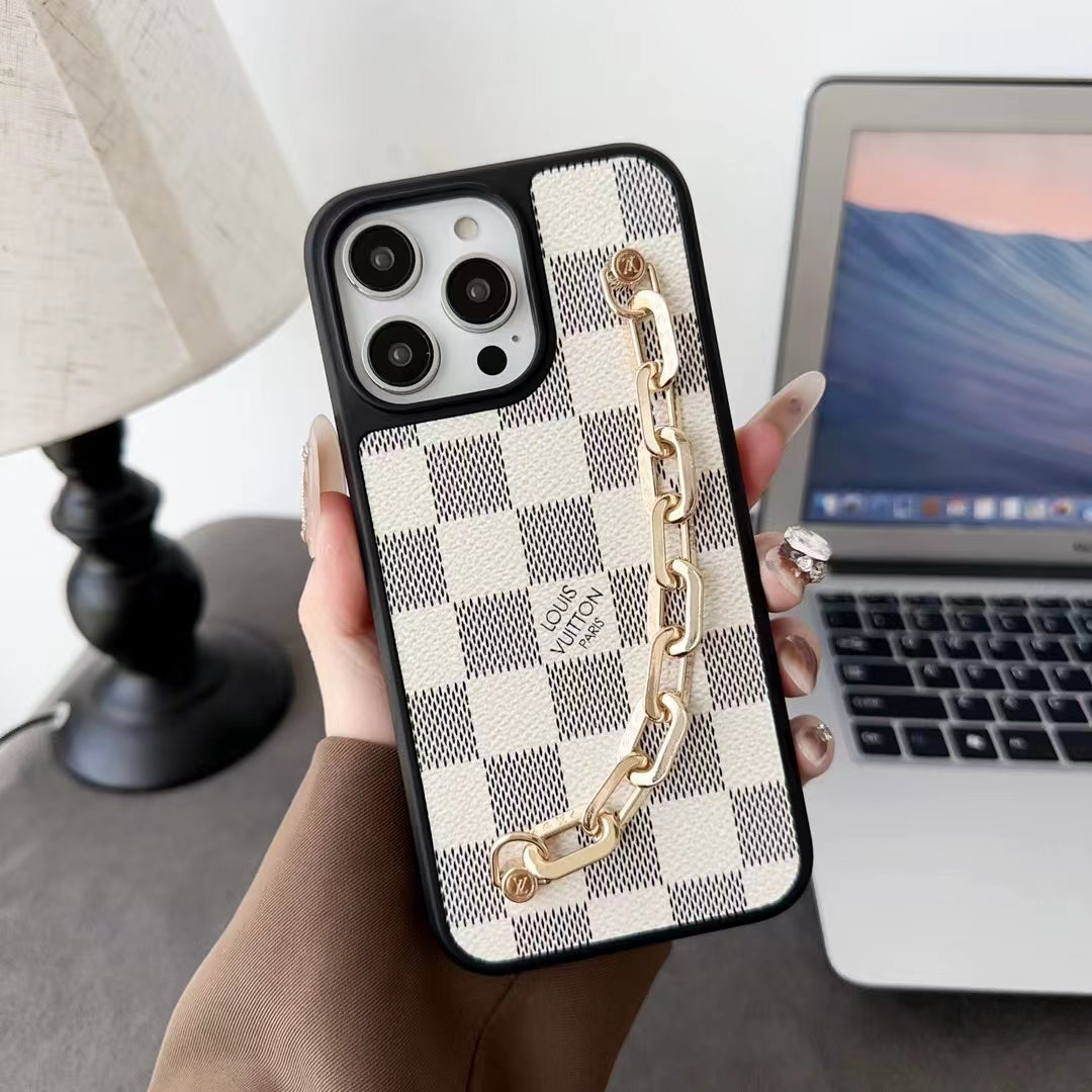 Fashionable Louis Vuitton with Chain Hand Grip iPhone Cases