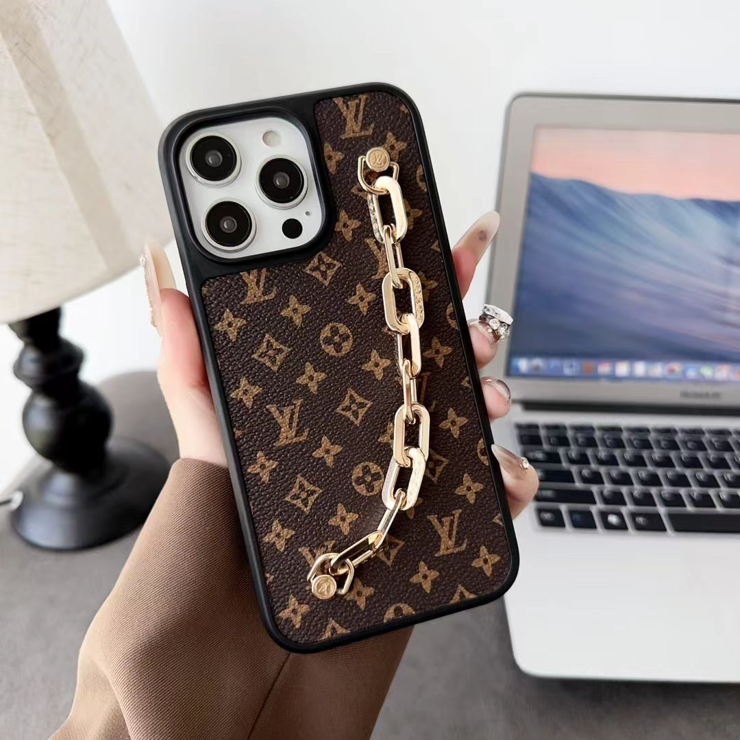 Fashionable Louis Vuitton with Chain Hand Grip iPhone Cases