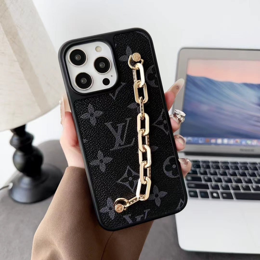 Fashionable Louis Vuitton with Chain Hand Grip iPhone Cases