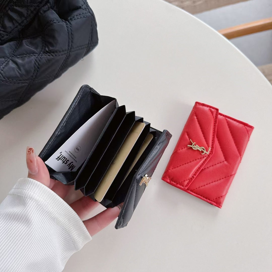 Ysl Leather Luxurious Wallet Card Holder