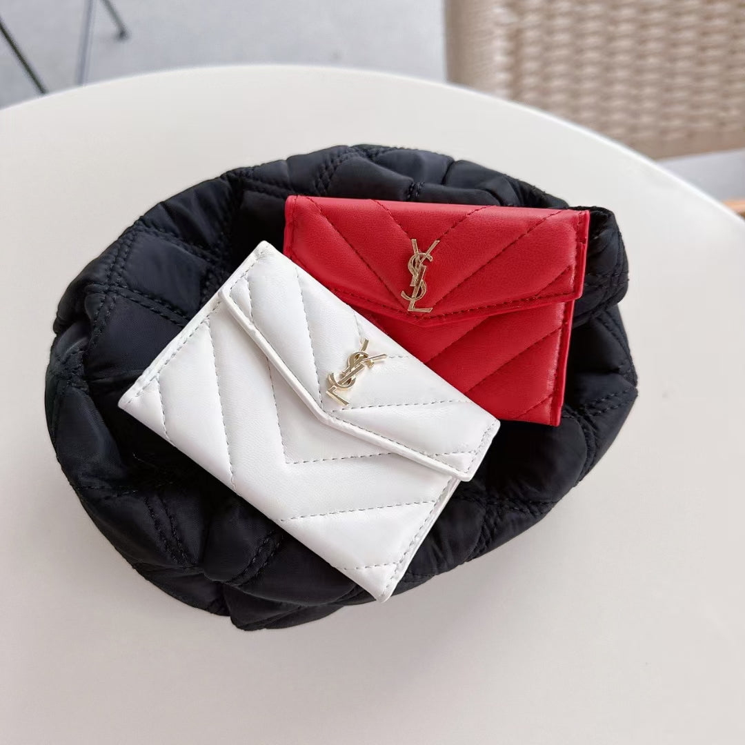 Ysl Leather Luxurious Wallet Card Holder