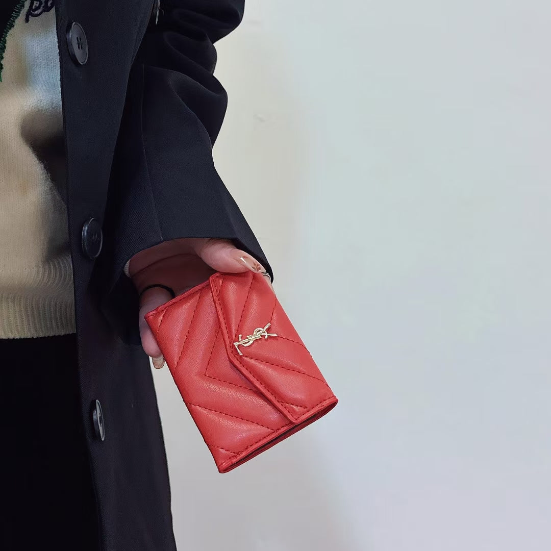 Ysl Leather Luxurious Wallet Card Holder
