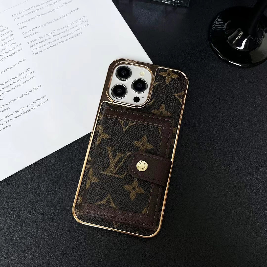 Louis Vuitton Elegant iPhone Case with Wallet Card Holder