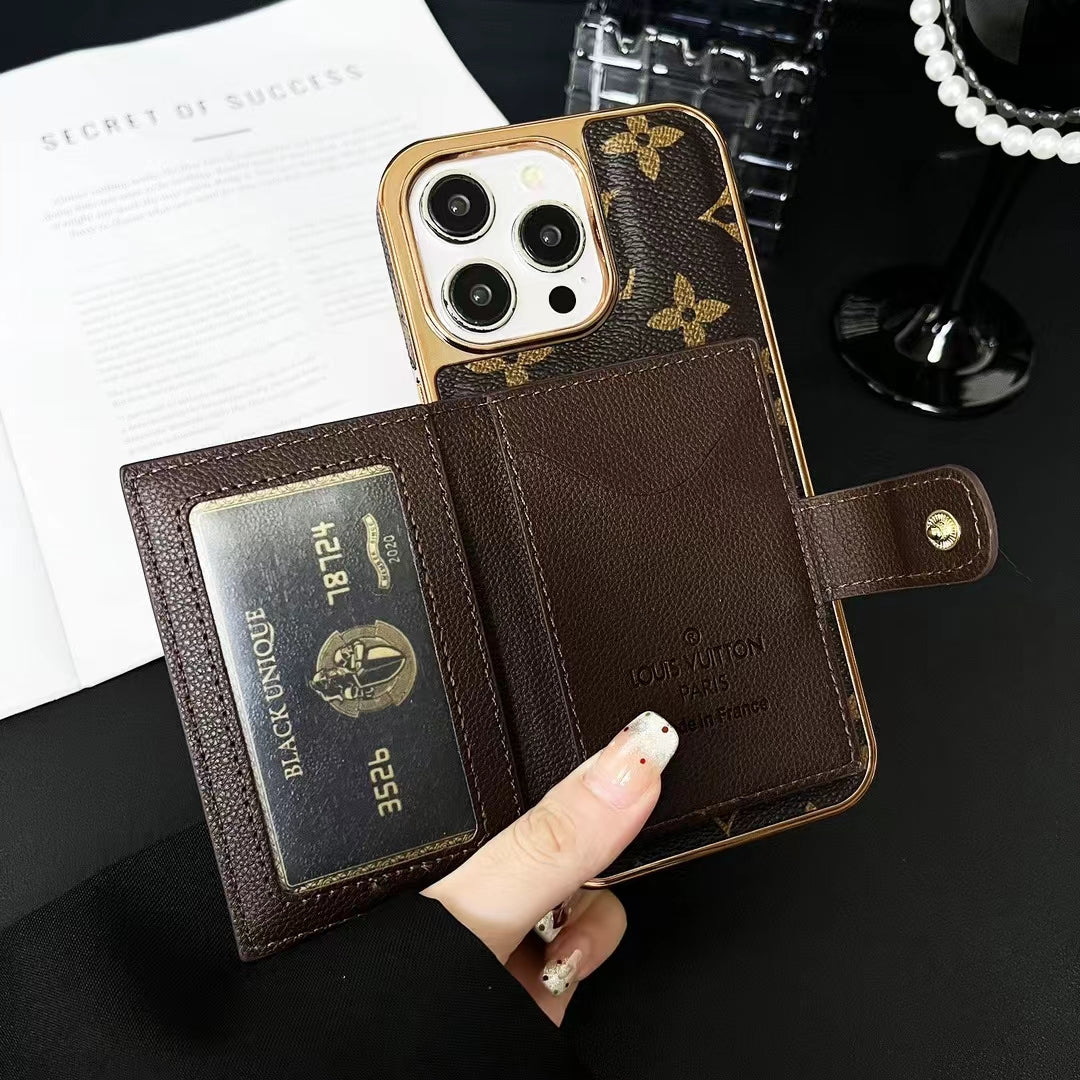 Louis Vuitton Elegant iPhone Case with Wallet Card Holder