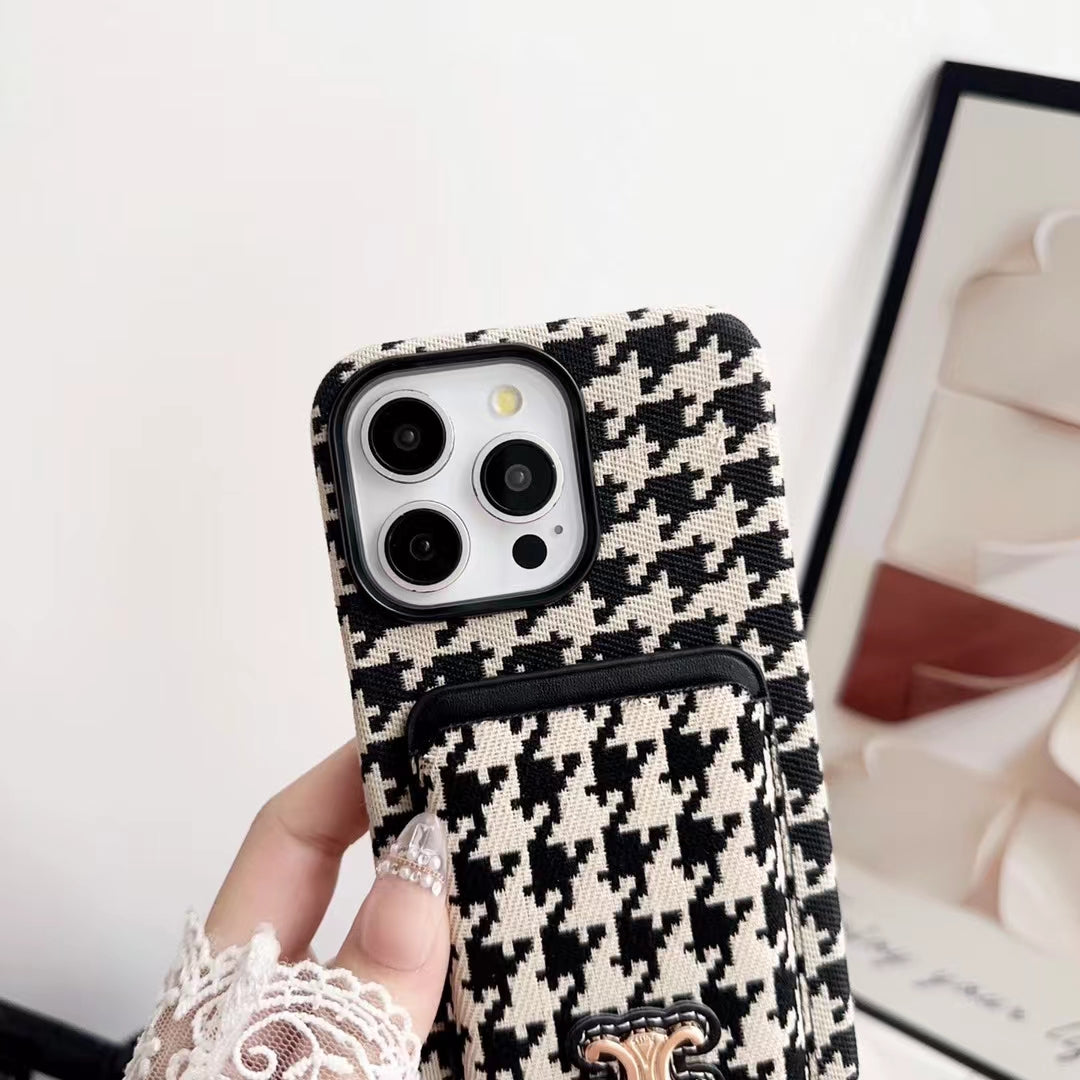 Luxury Celine iPhone Case with Wallet Card Holder Durable