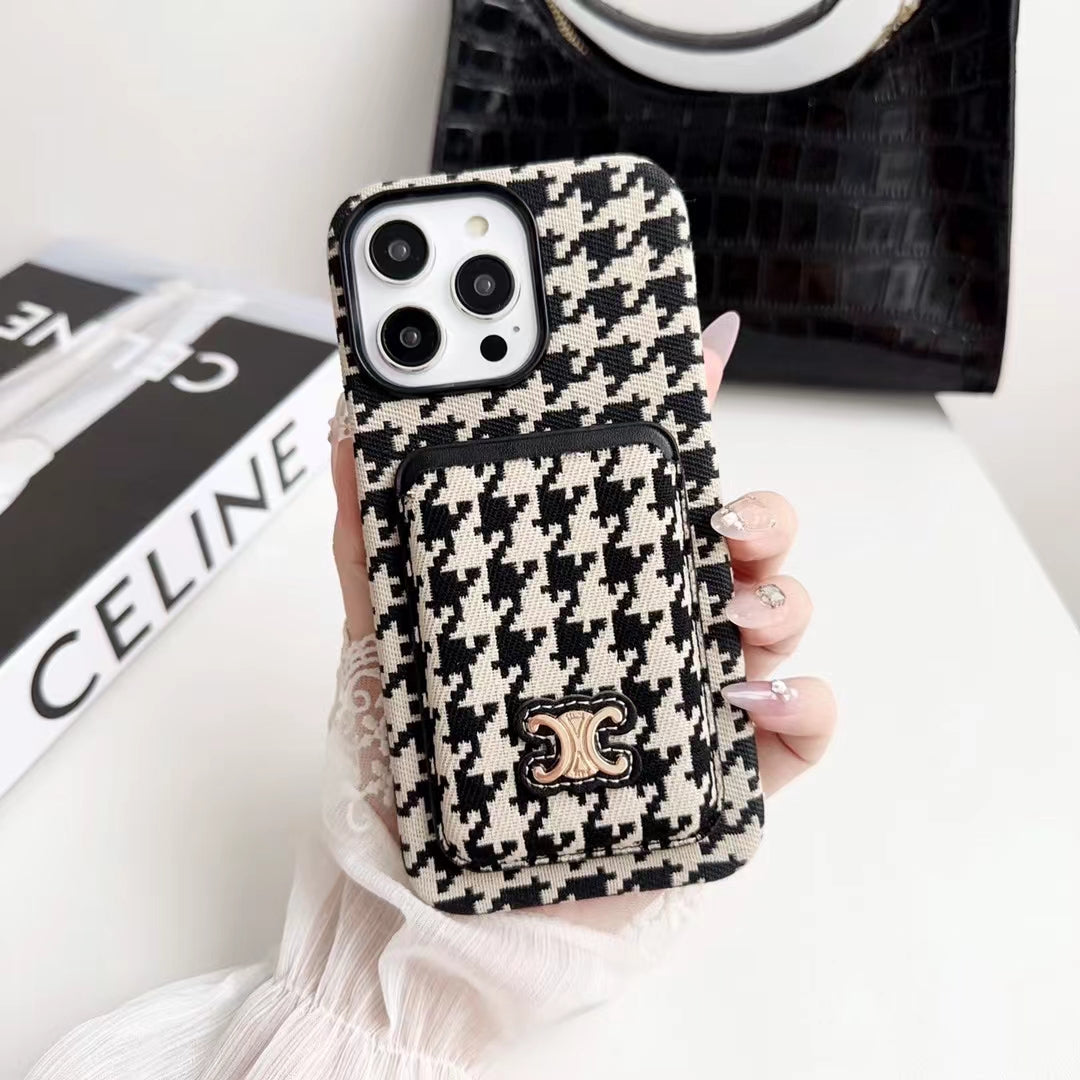 Luxury Celine iPhone Case with Wallet Card Holder Durable