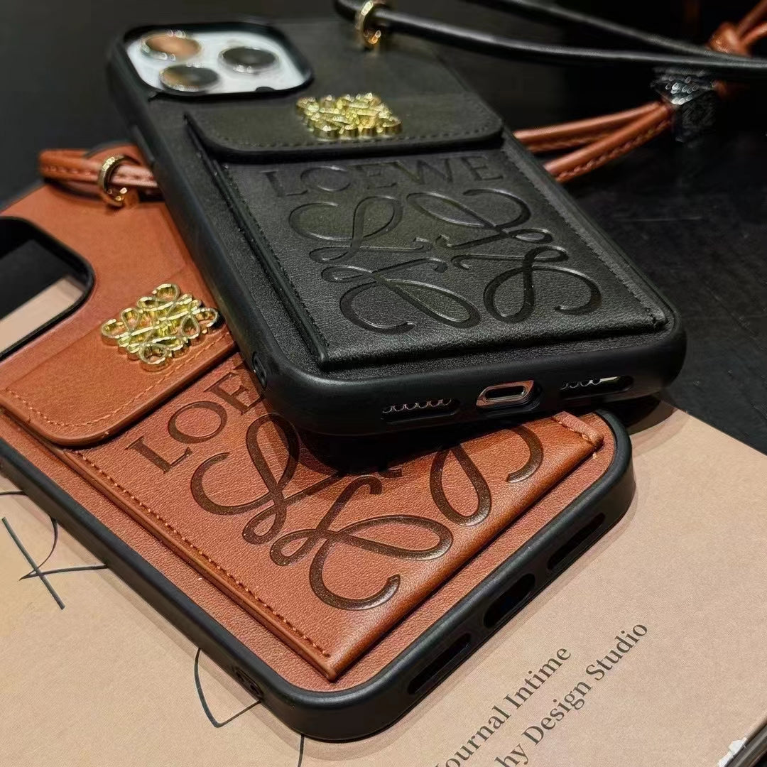 Loewe Phone Case with Hand Grip and Wallet Card Holder