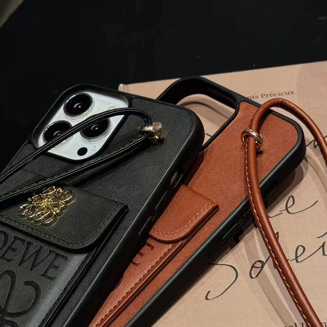 Loewe Phone Case with Hand Grip and Wallet Card Holder