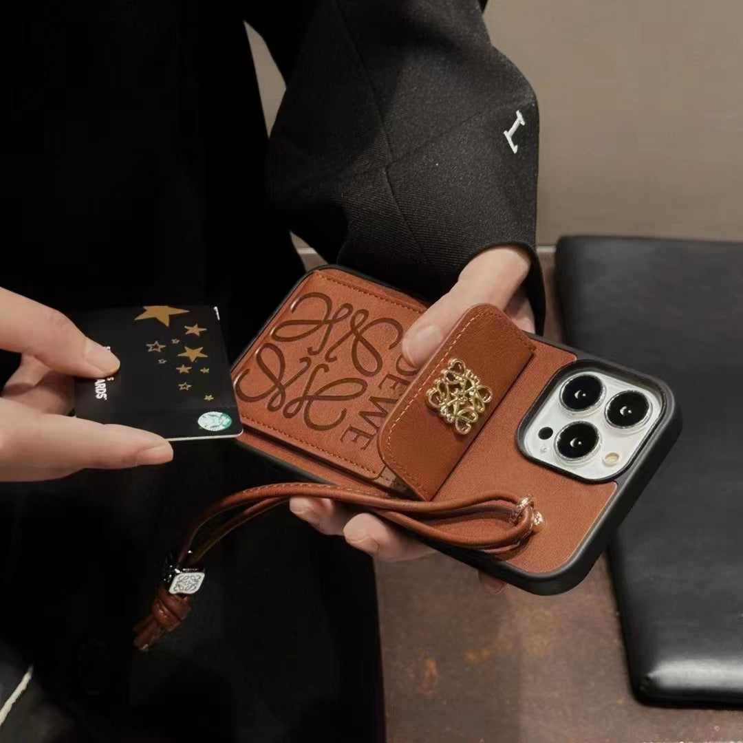 Loewe Phone Case with Hand Grip and Wallet Card Holder