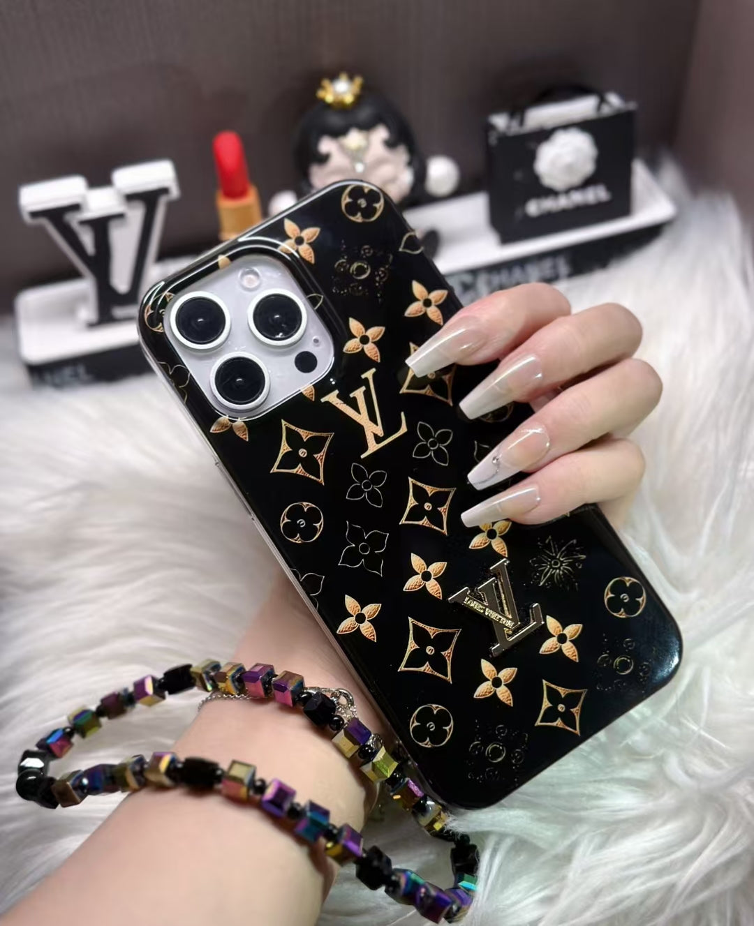 Durable Louis Vuitton iPhone Case with Handgrip