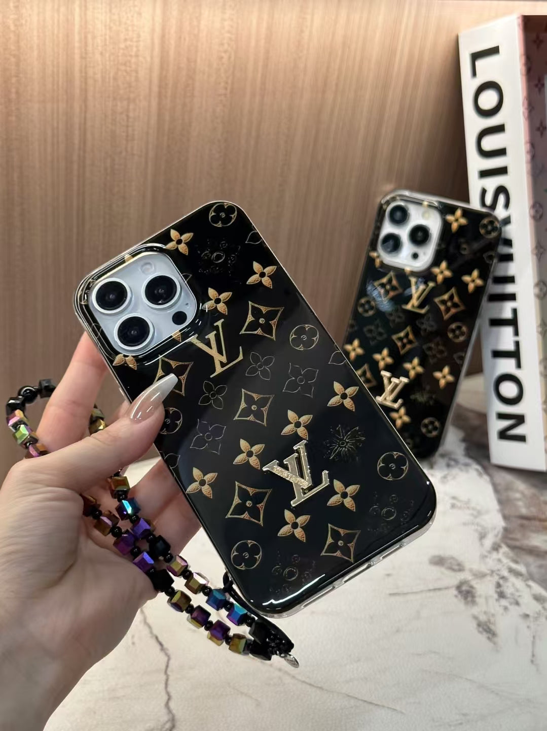 Durable Louis Vuitton iPhone Case with Handgrip