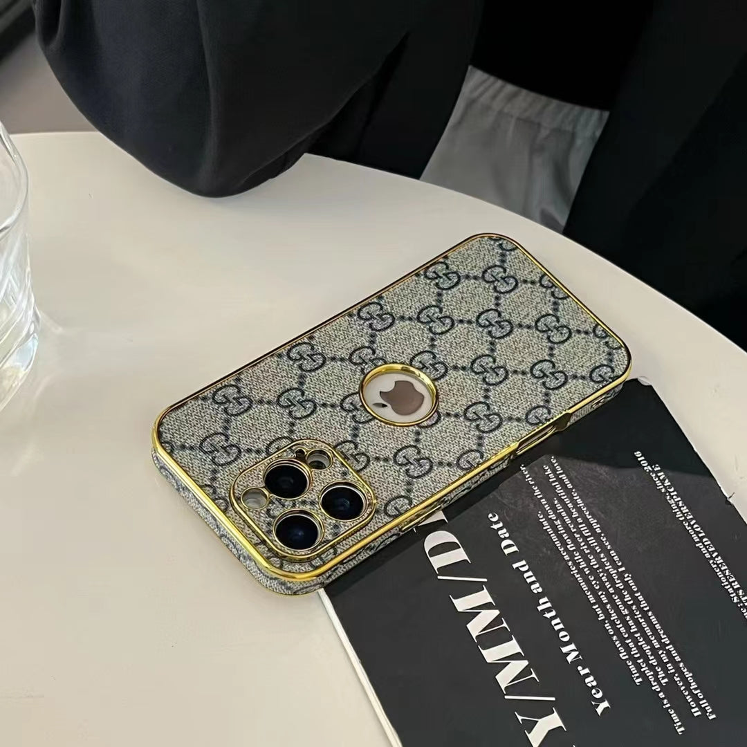 Gucci iPhone Case with Gold Lining