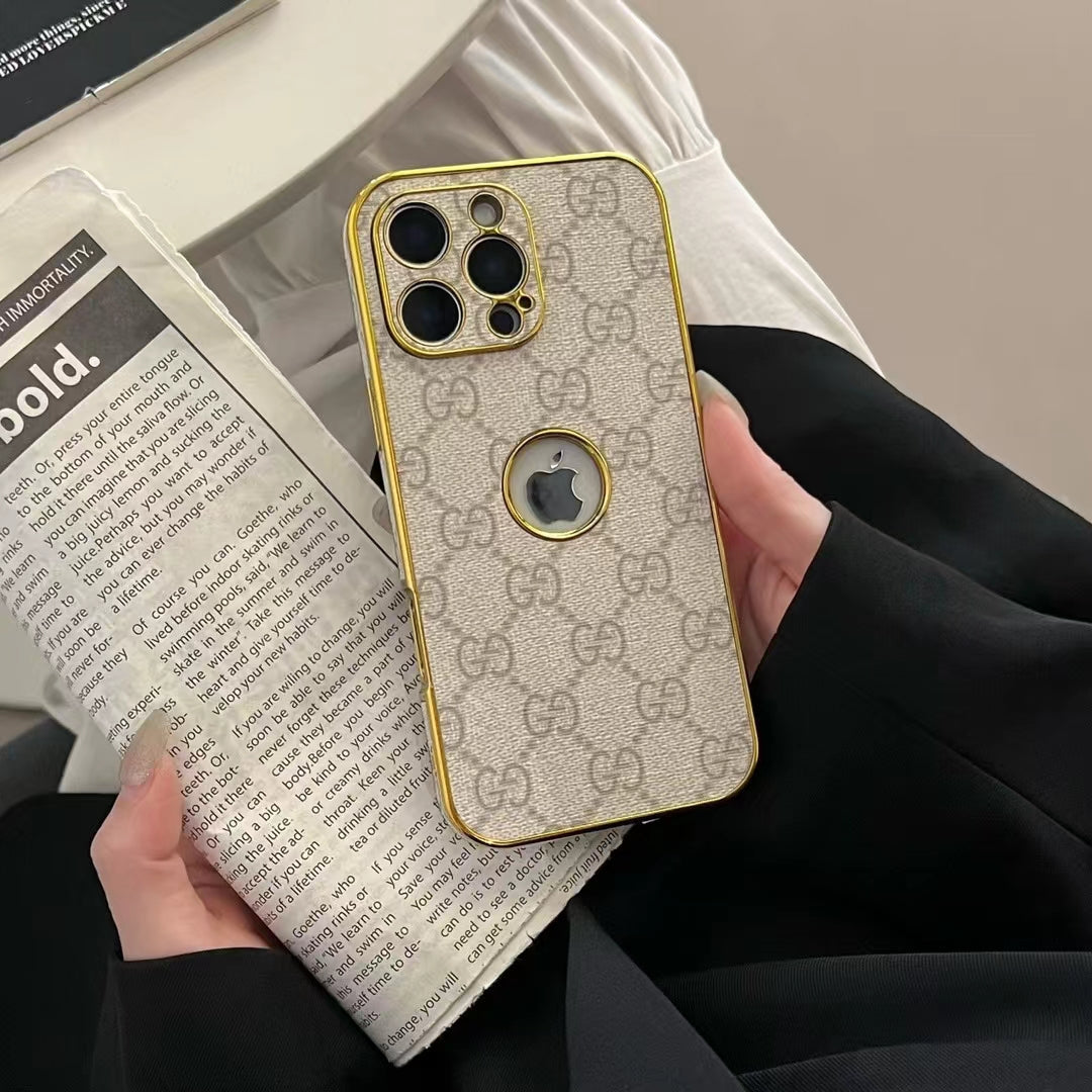 Gucci iPhone Case with Gold Lining