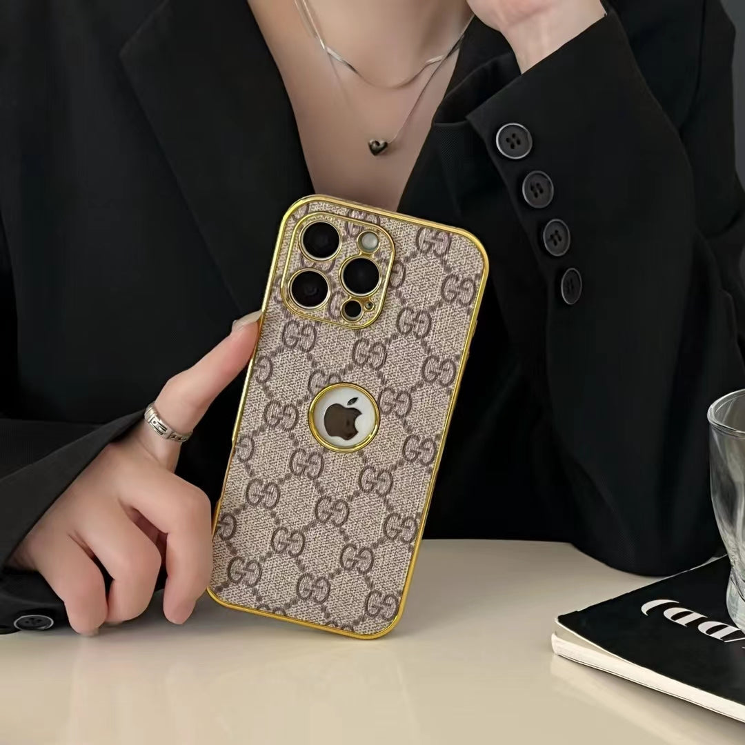 Gucci iPhone Case with Gold Lining