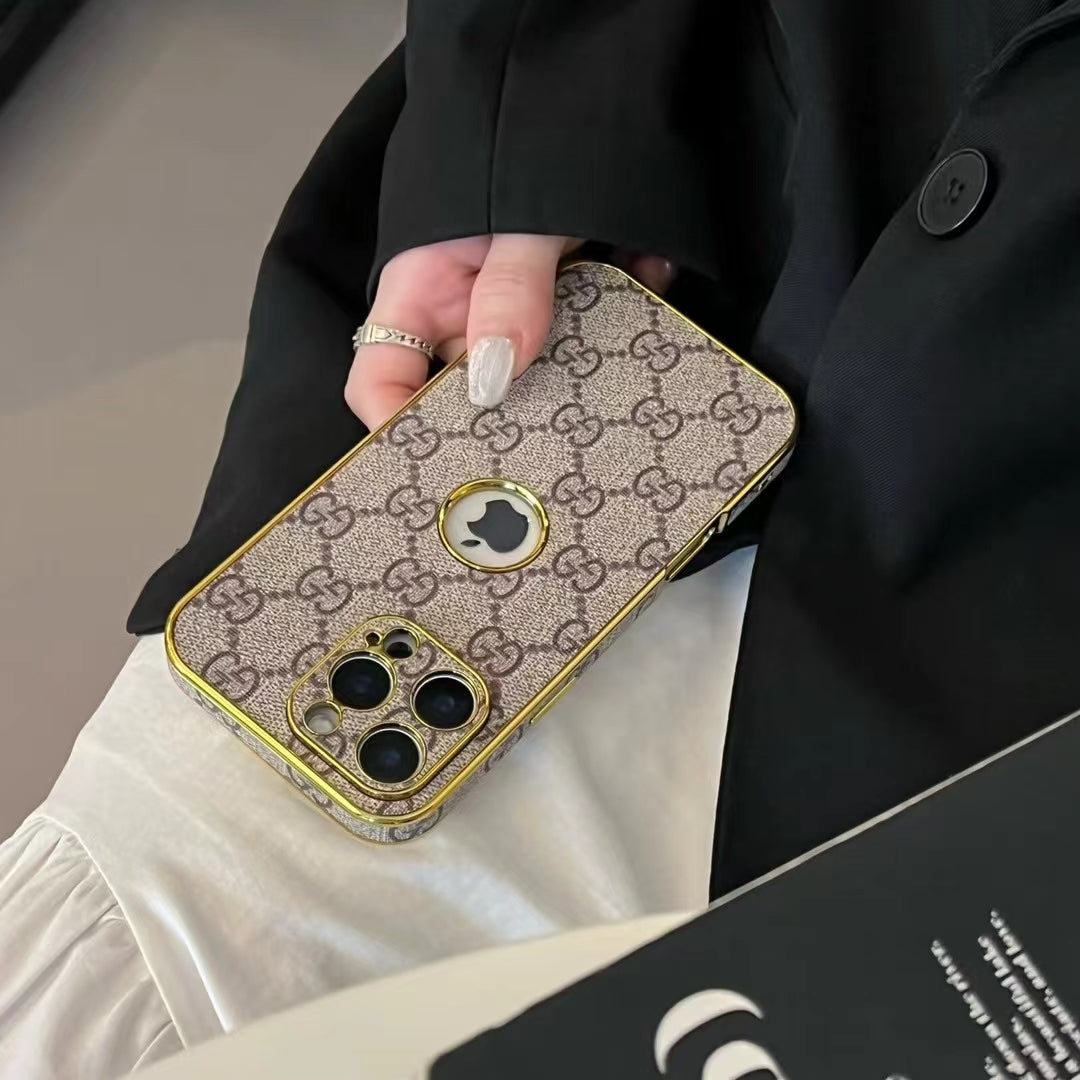 Gucci iPhone Case with Gold Lining