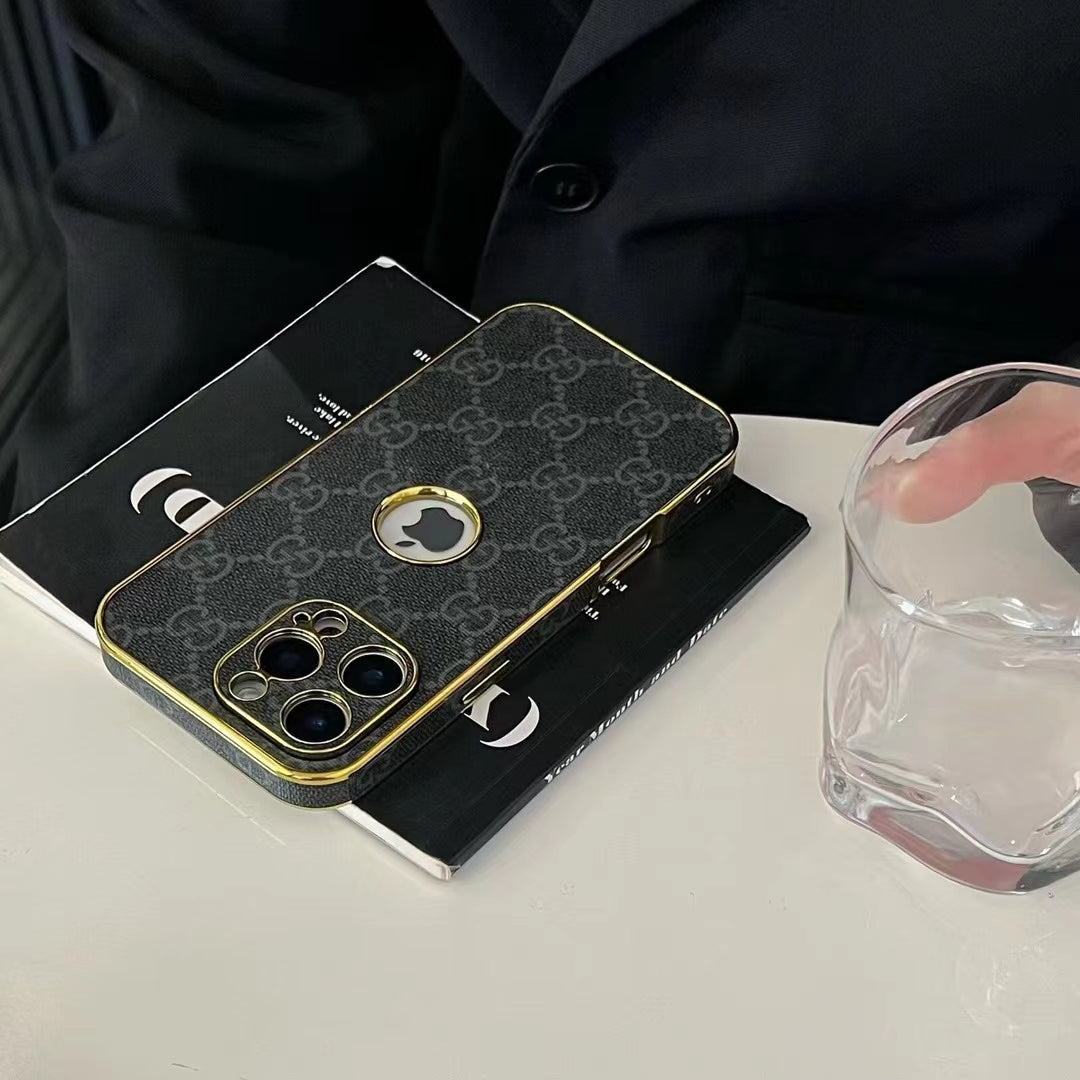 Gucci iPhone Case with Gold Lining