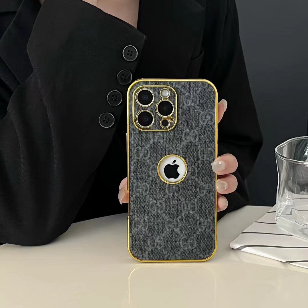 Gucci iPhone Case with Gold Lining