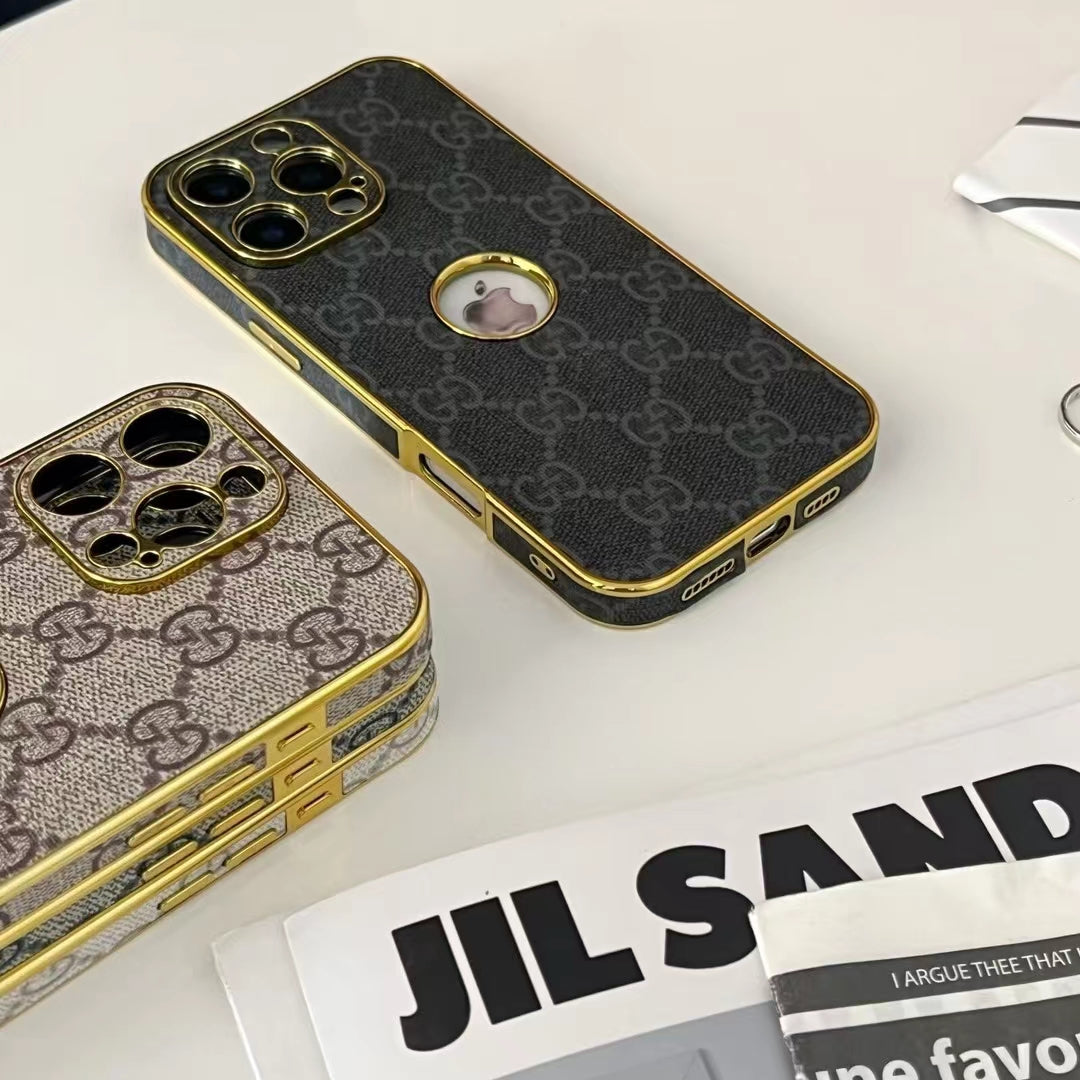 Gucci iPhone Case with Gold Lining