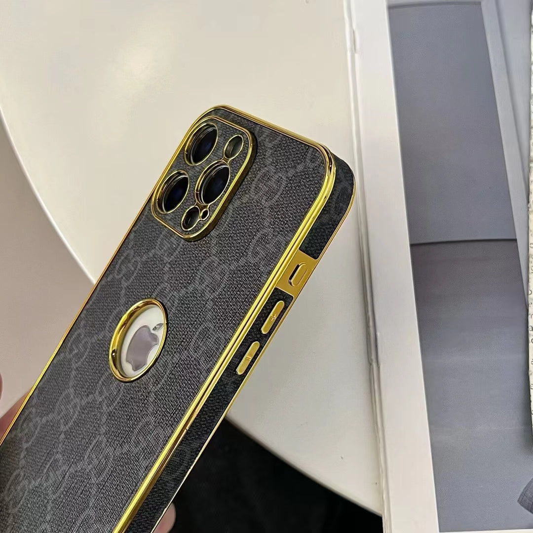 Gucci iPhone Case with Gold Lining