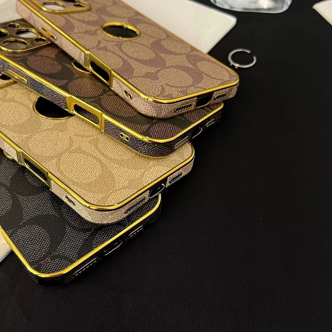Coach iPhone Case with Gold Lining