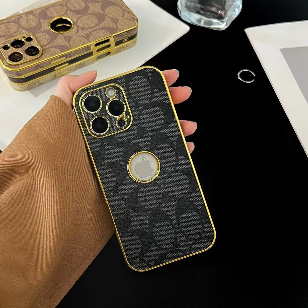 Coach iPhone Case with Gold Lining