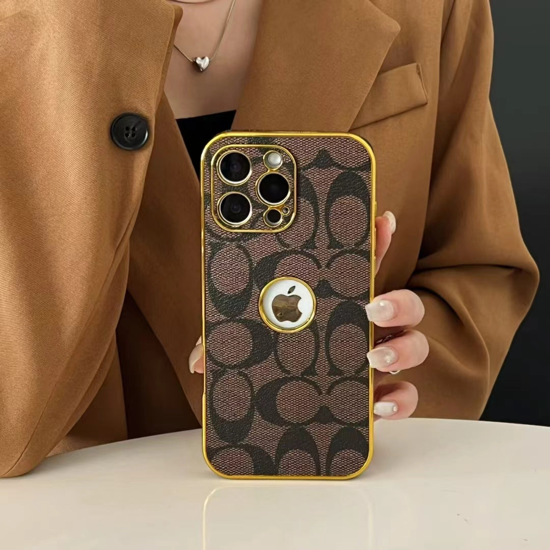Coach iPhone Case with Gold Lining