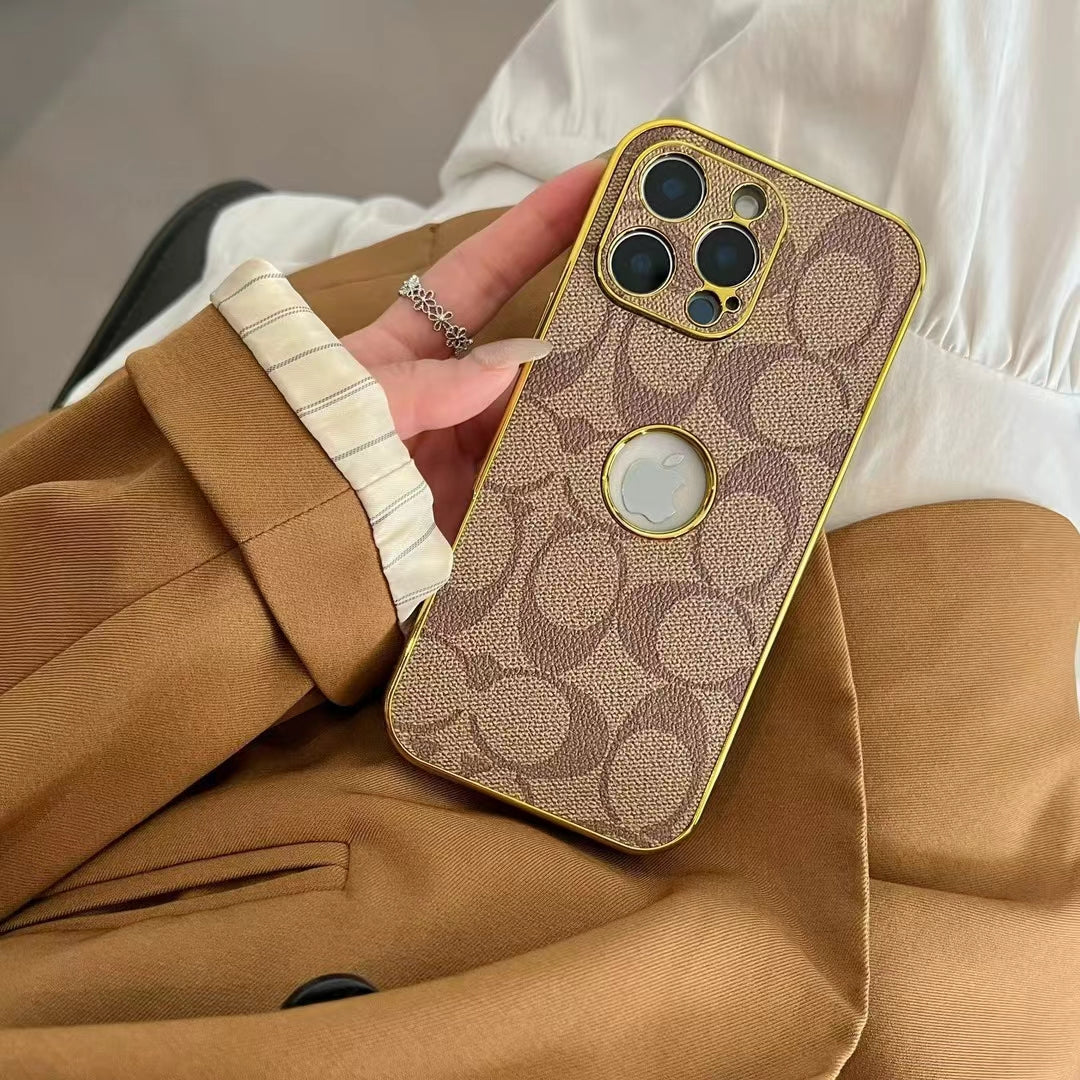 Coach iPhone Case with Gold Lining