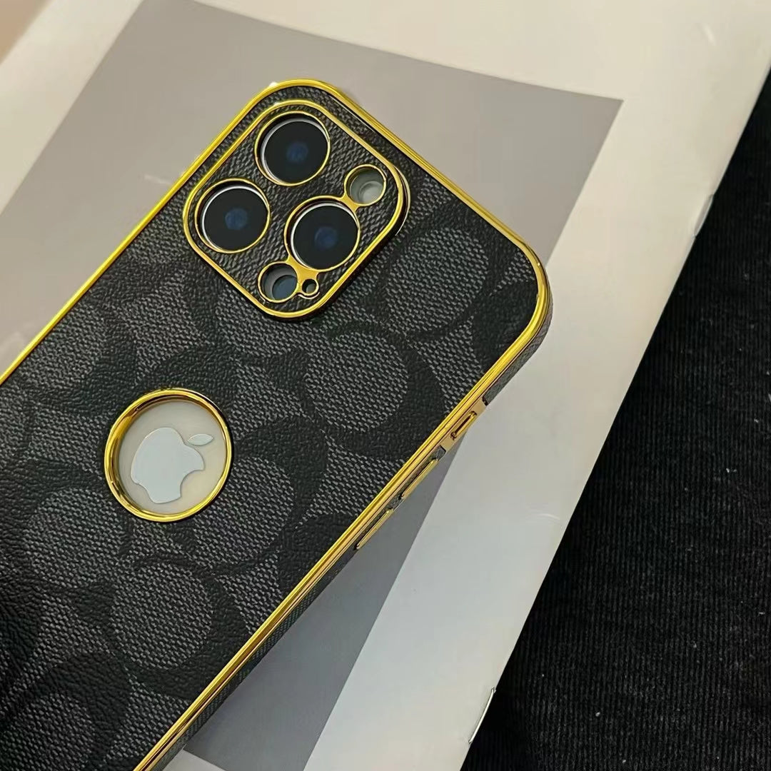 Coach iPhone Case with Gold Lining