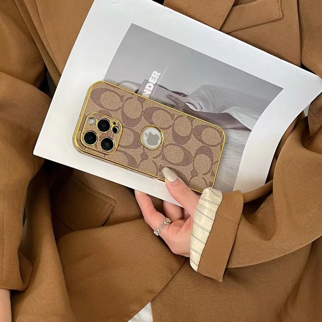 Coach iPhone Case with Gold Lining
