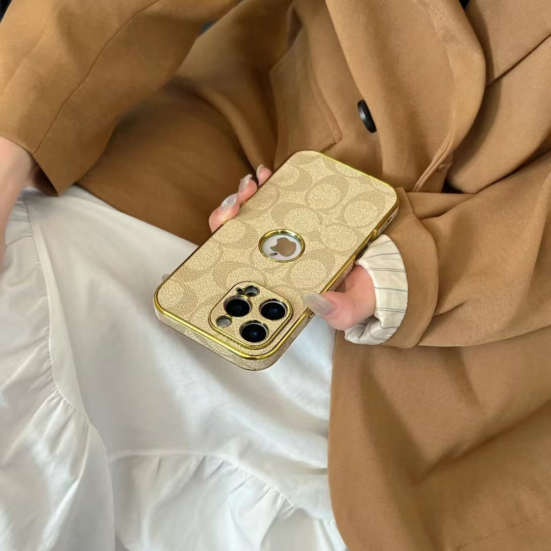 Coach iPhone Case with Gold Lining