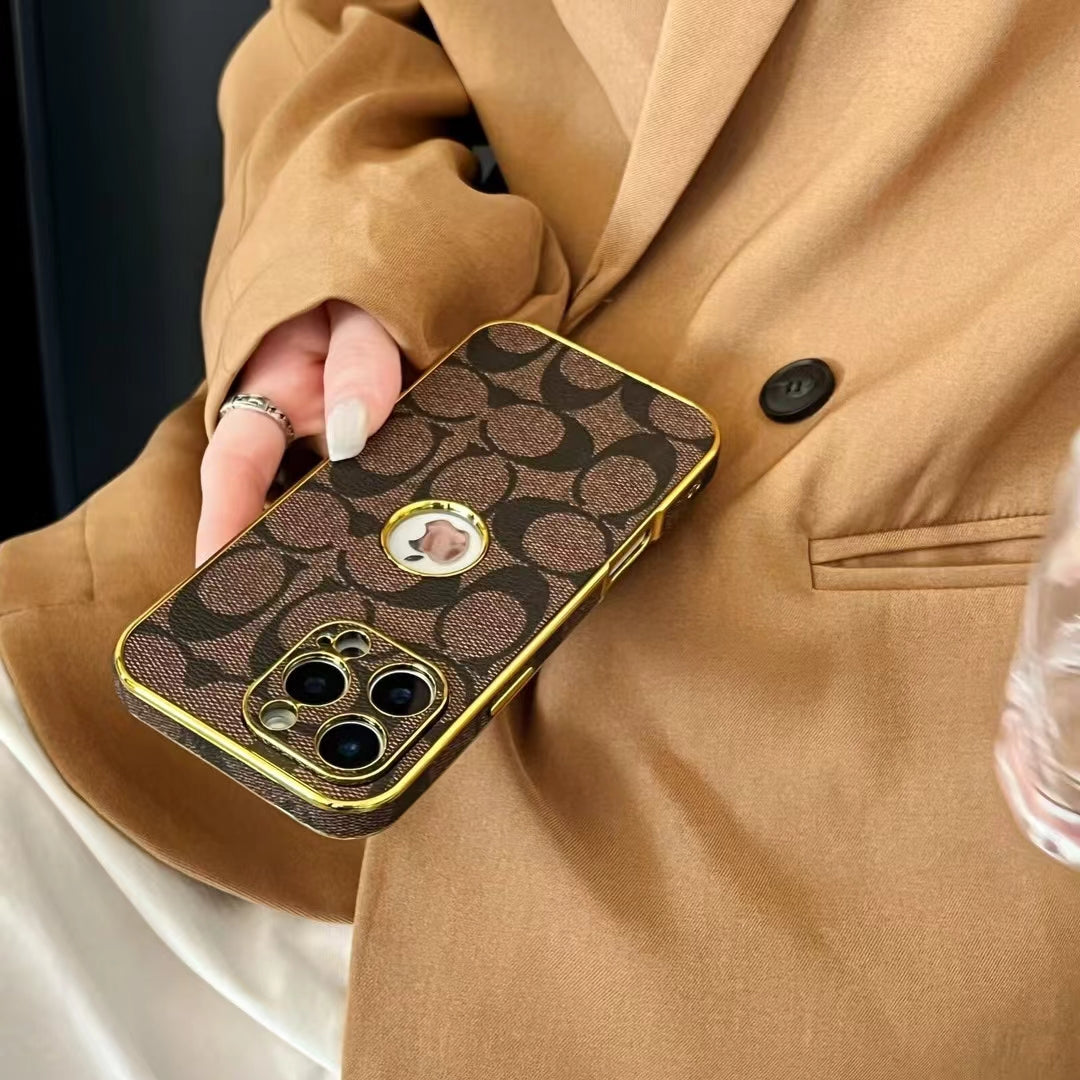 Coach iPhone Case with Gold Lining