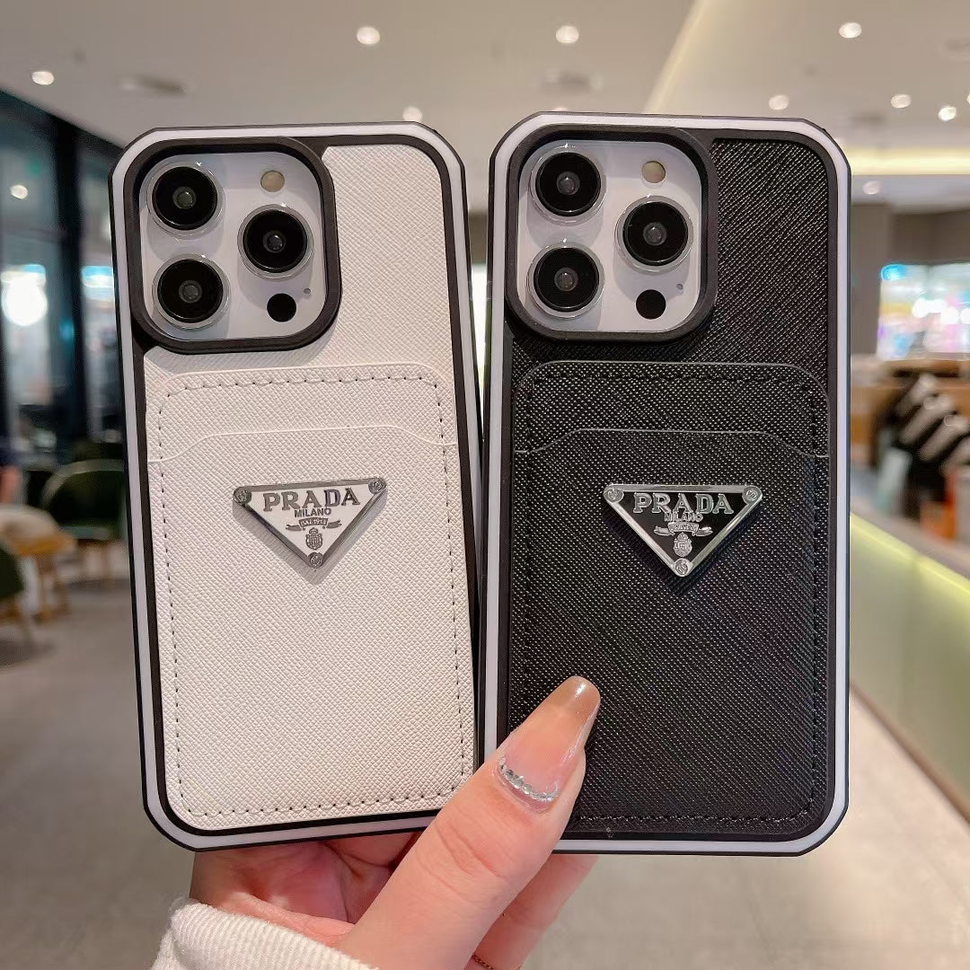 Prada iPhone Cases Solid Color with Card Cases