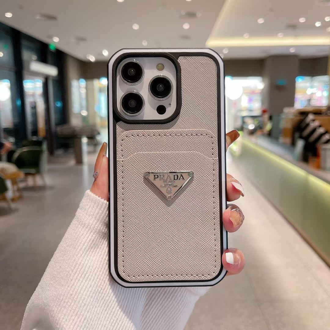 Prada iPhone Cases Solid Color with Card Cases