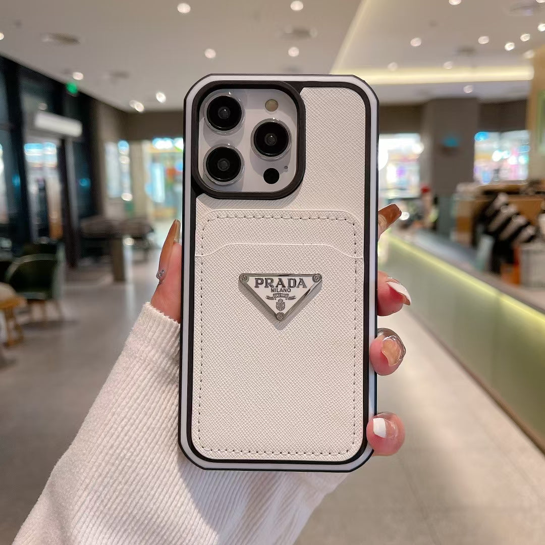 Prada iPhone Cases Solid Color with Card Cases