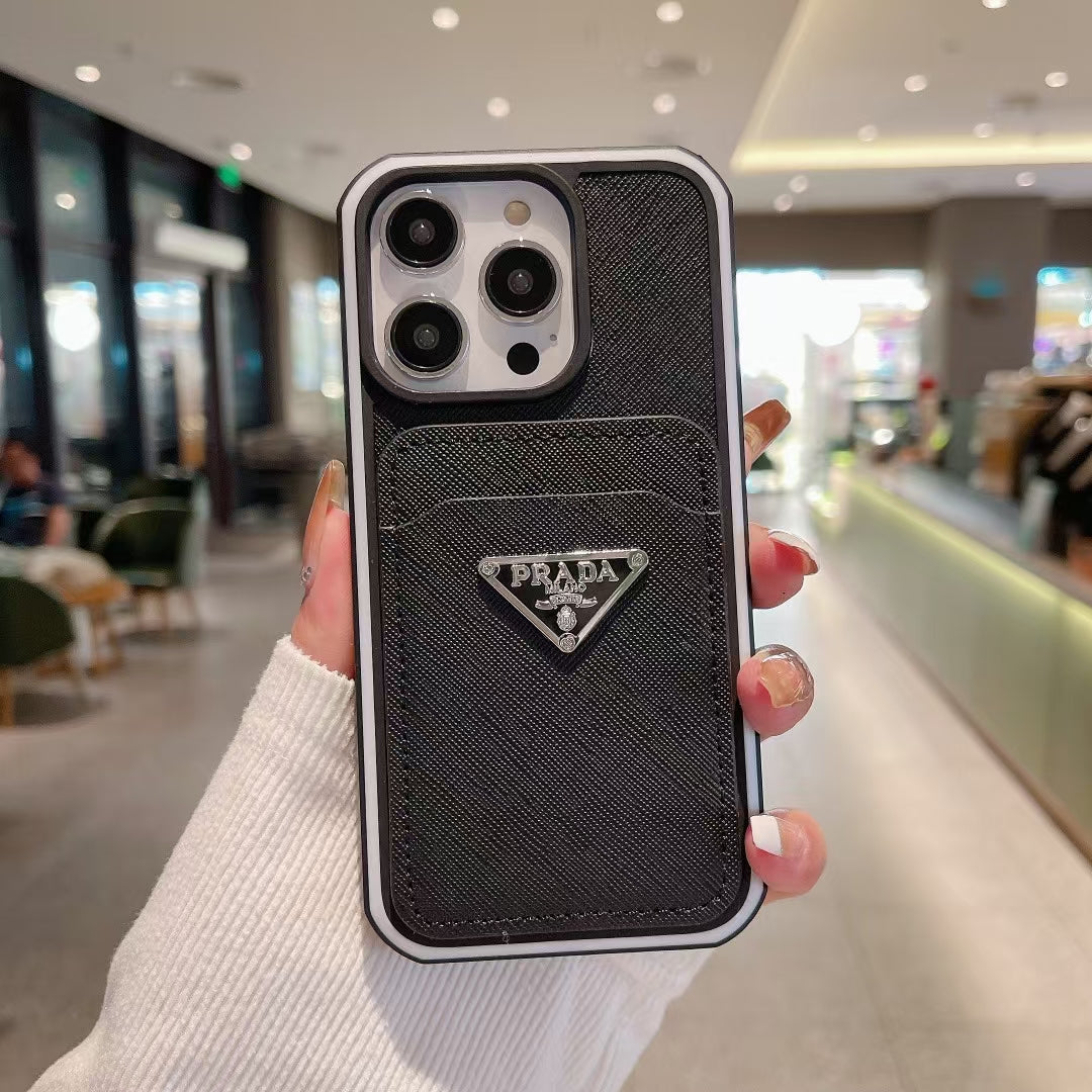 Prada iPhone Cases Solid Color with Card Cases