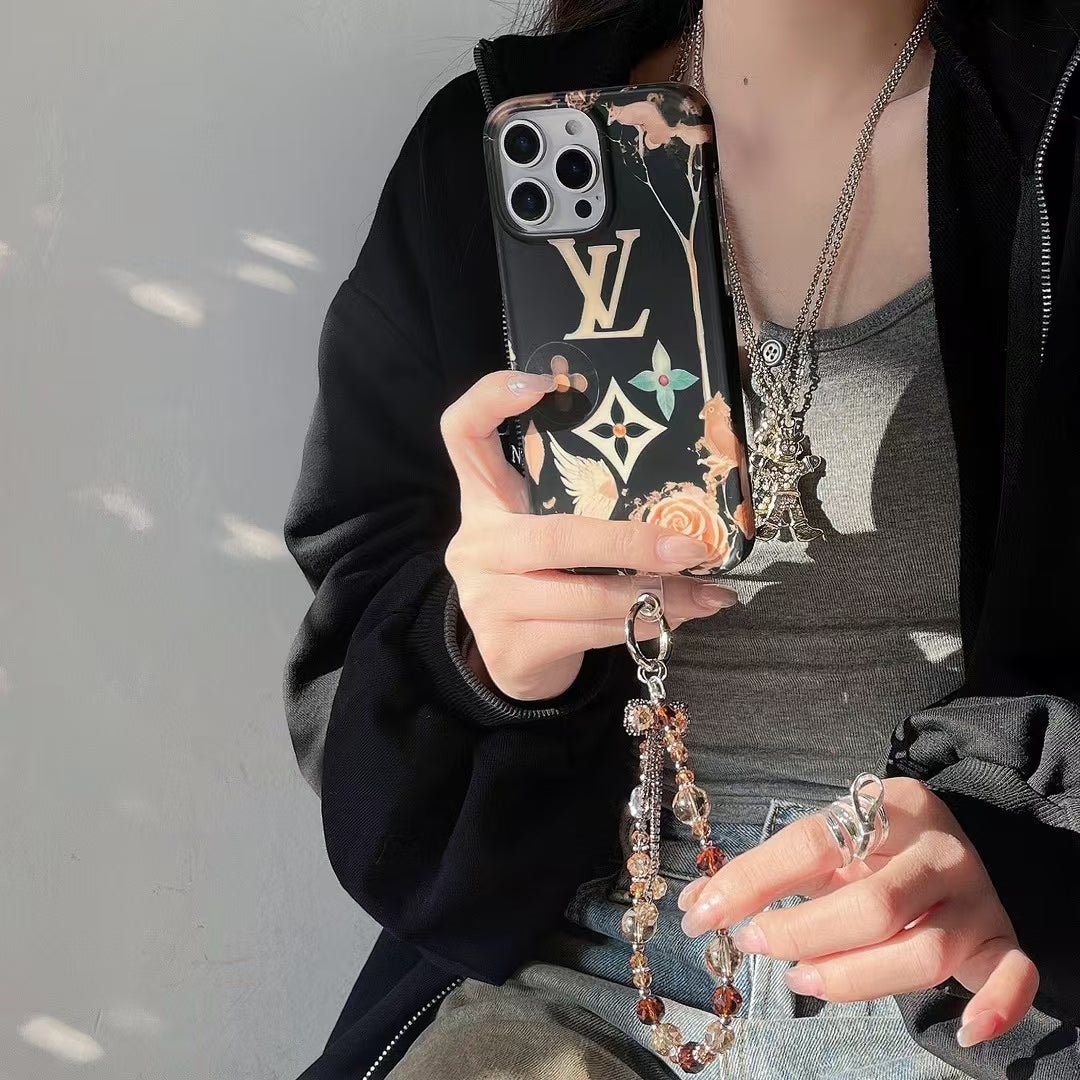 Louis Vuitton iPhone Case with Beaded Handgrip Stylish