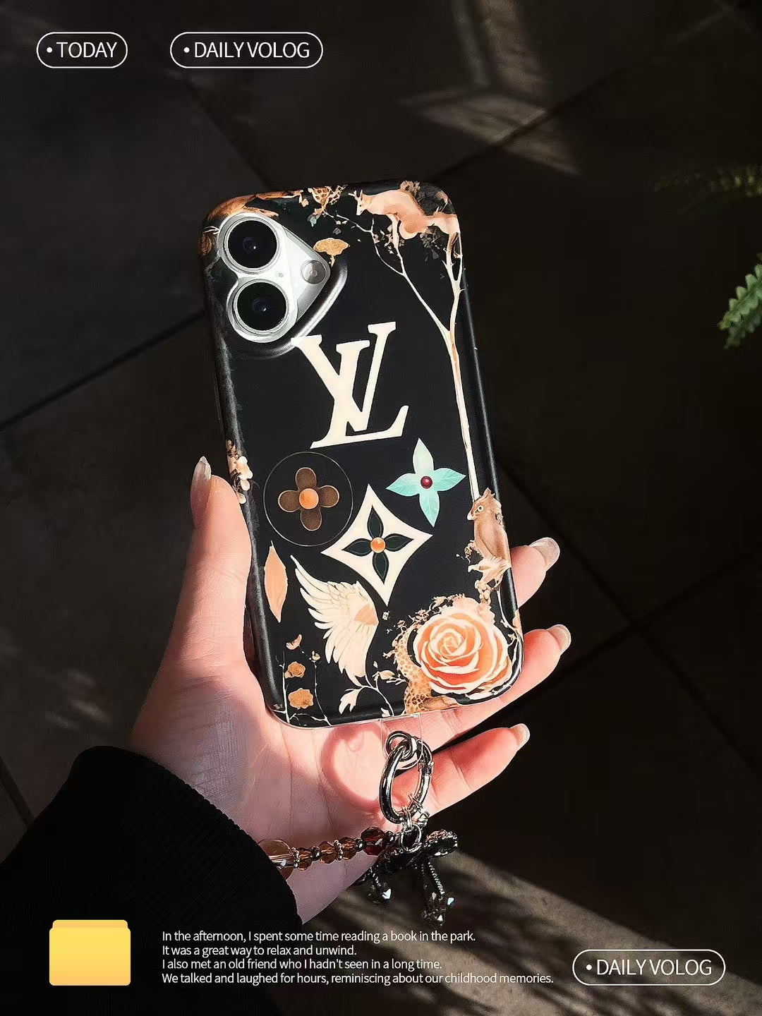 Louis Vuitton iPhone Case with Beaded Handgrip Stylish