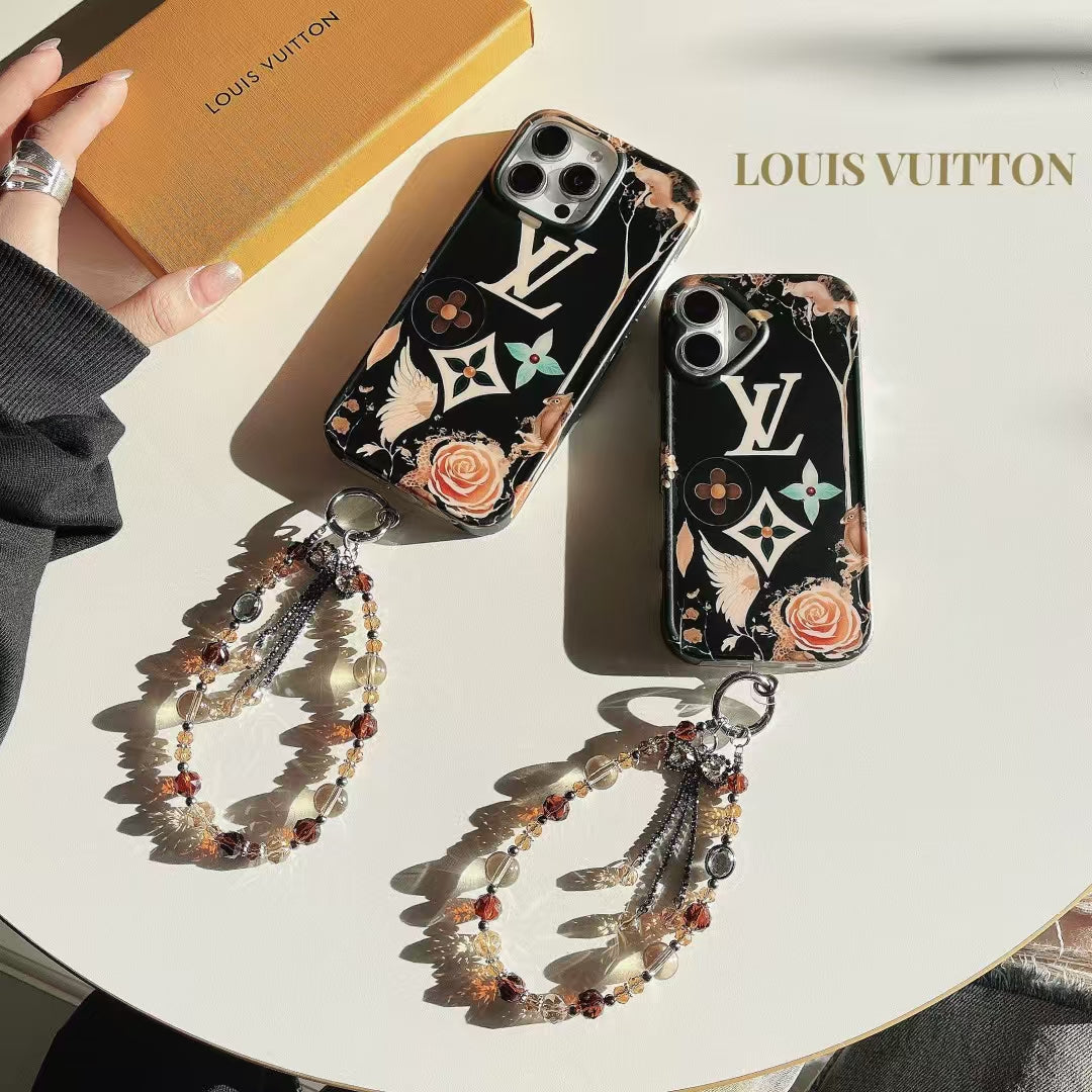 Louis Vuitton iPhone Case with Beaded Handgrip Stylish