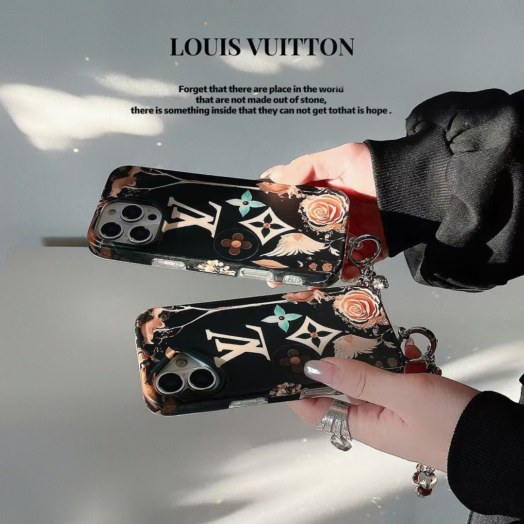 Louis Vuitton iPhone Case with Beaded Handgrip Stylish