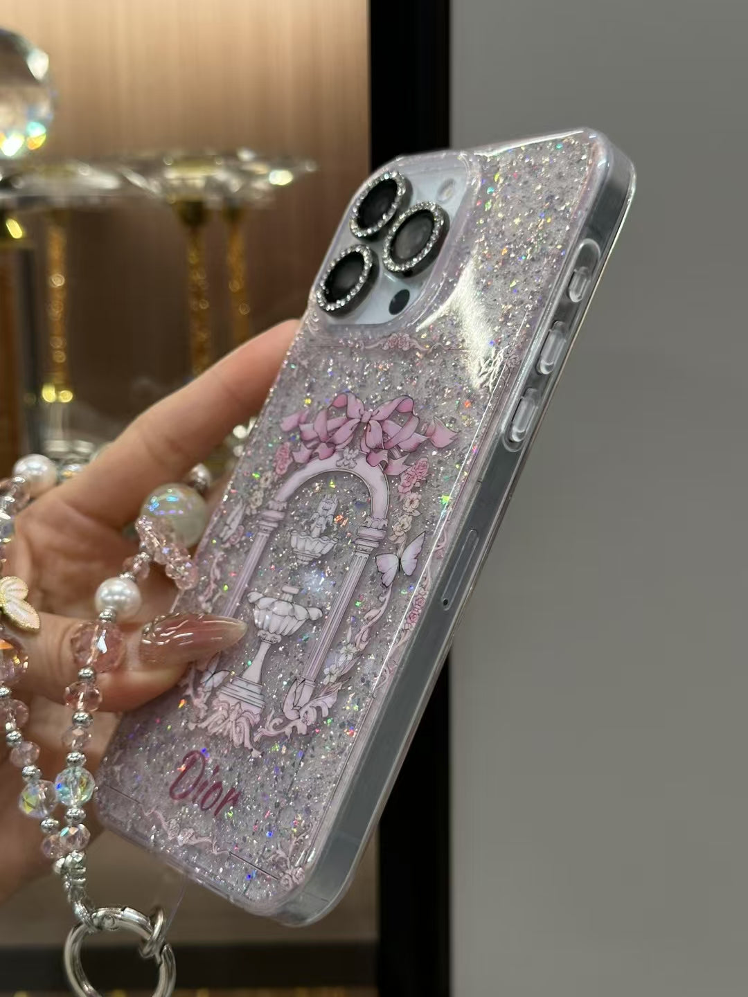 Fashionable Glittery Christian Dior Phone Cases