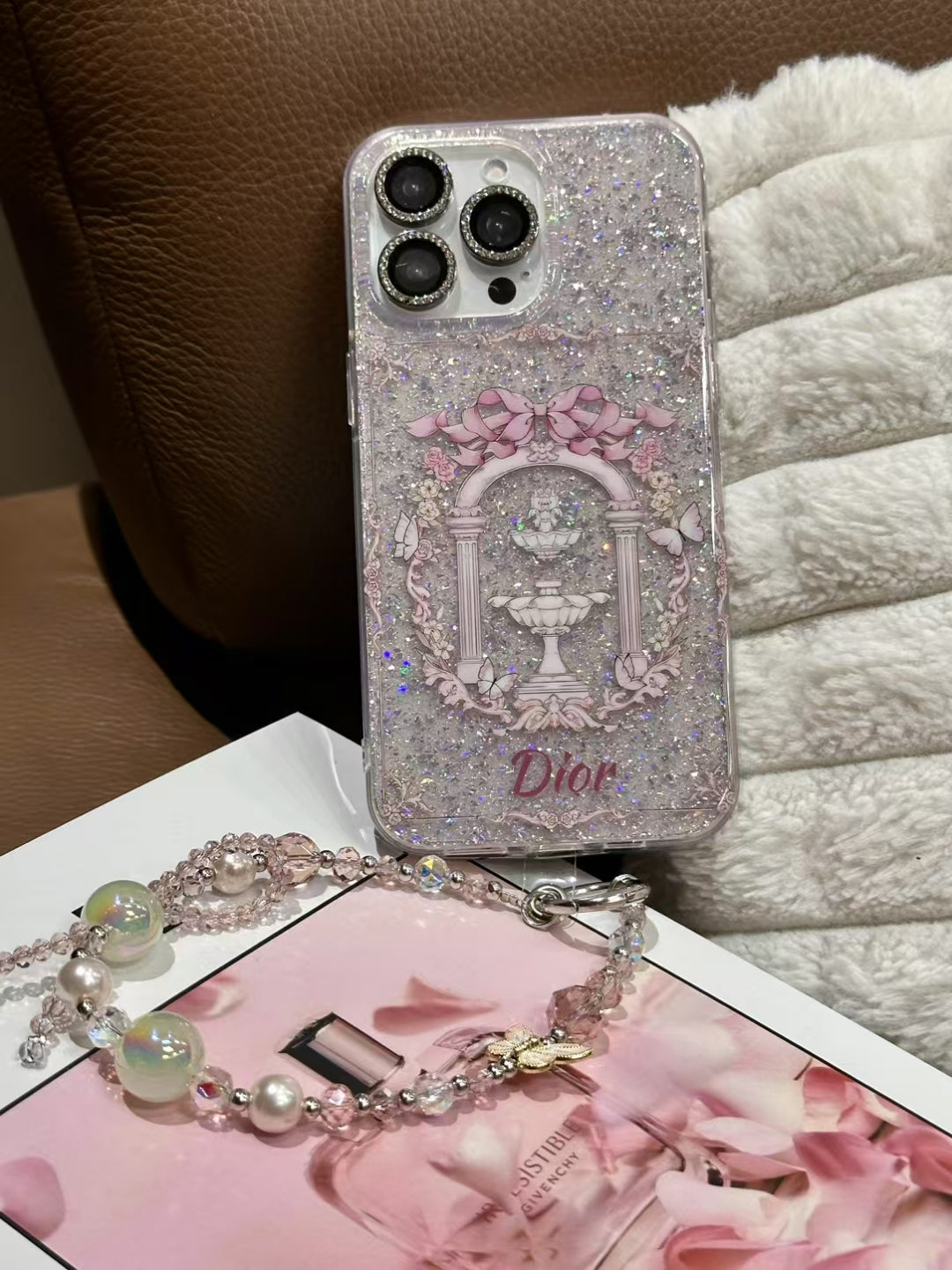 Fashionable Glittery Christian Dior Phone Cases