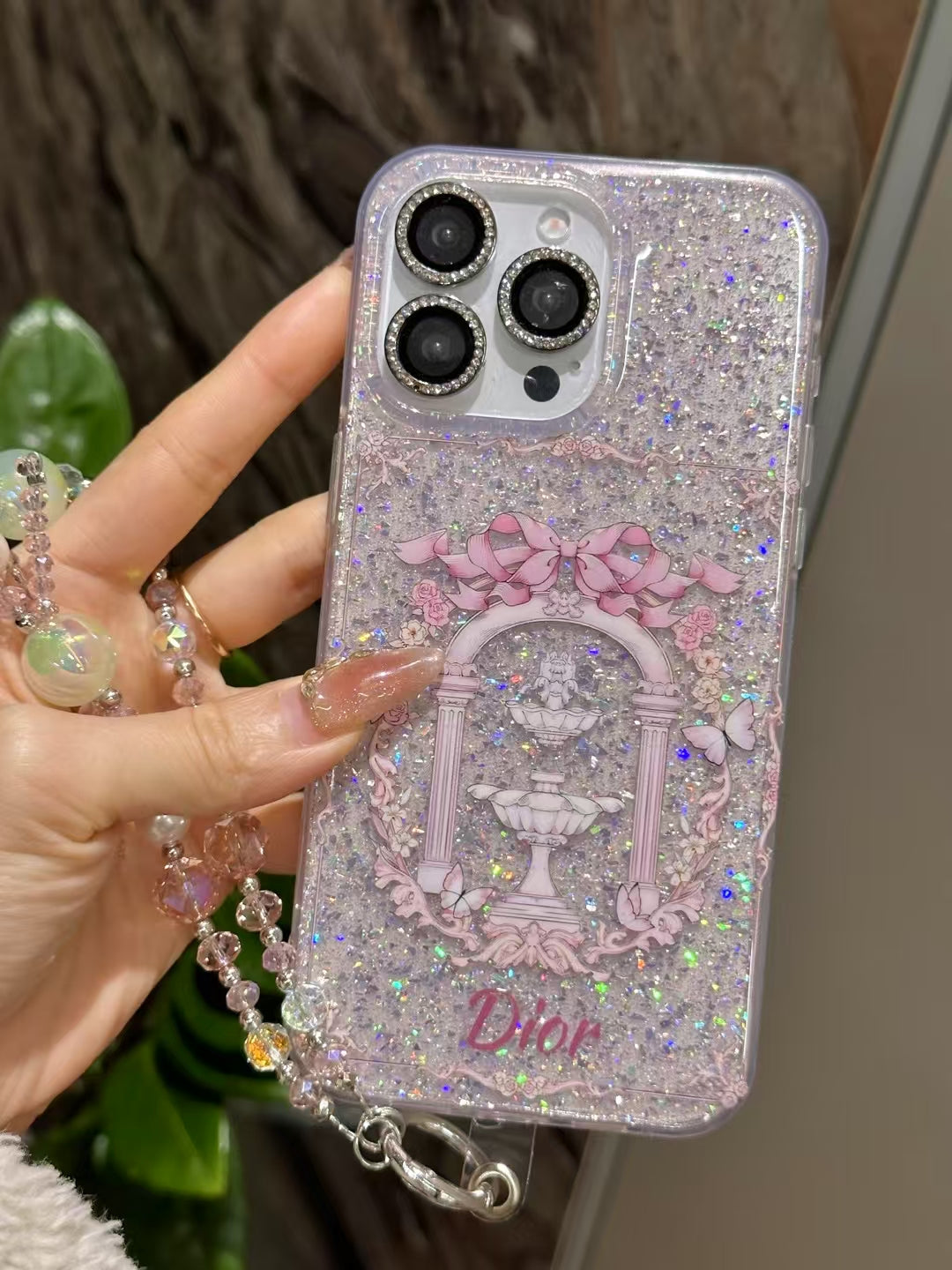 Fashionable Glittery Christian Dior Phone Cases