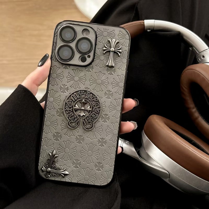 Gray Chrome Hearts iPhone Cases