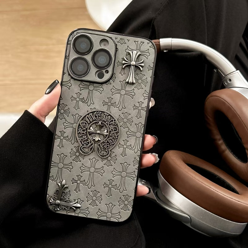 Gray Chrome Hearts iPhone Cases