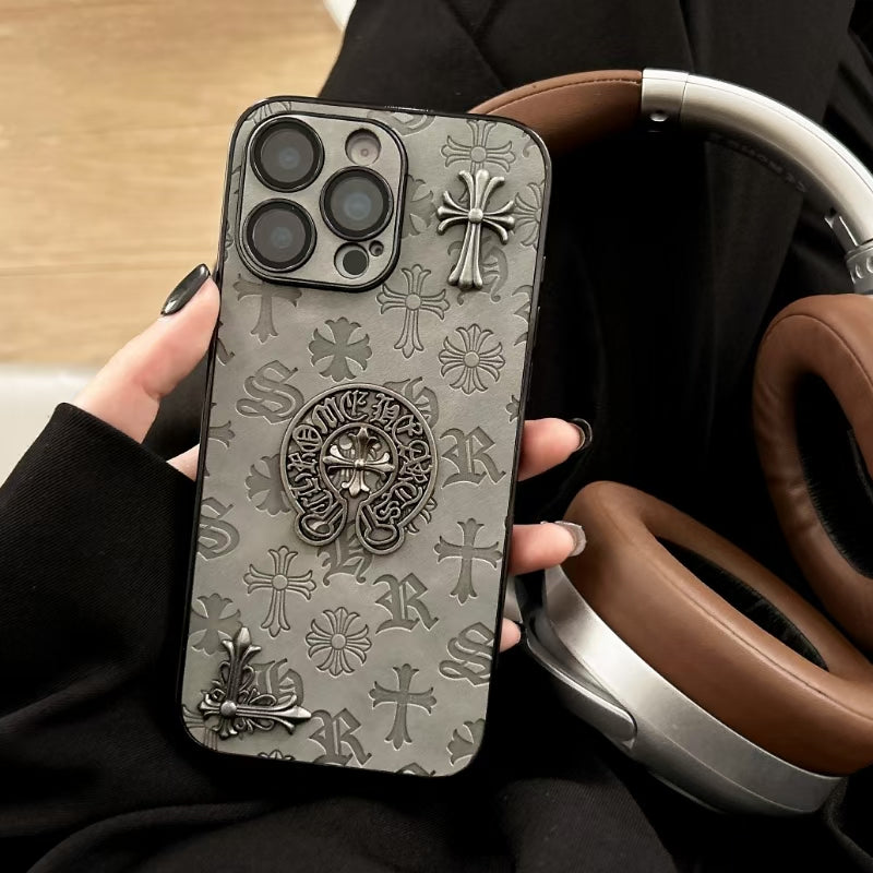 Gray Chrome Hearts iPhone Cases