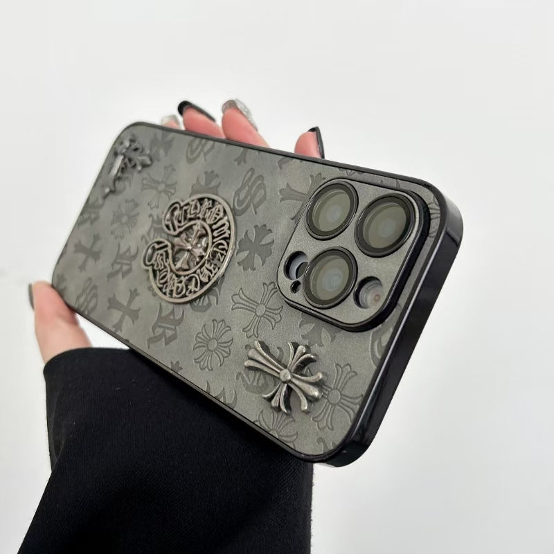 Gray Chrome Hearts iPhone Cases