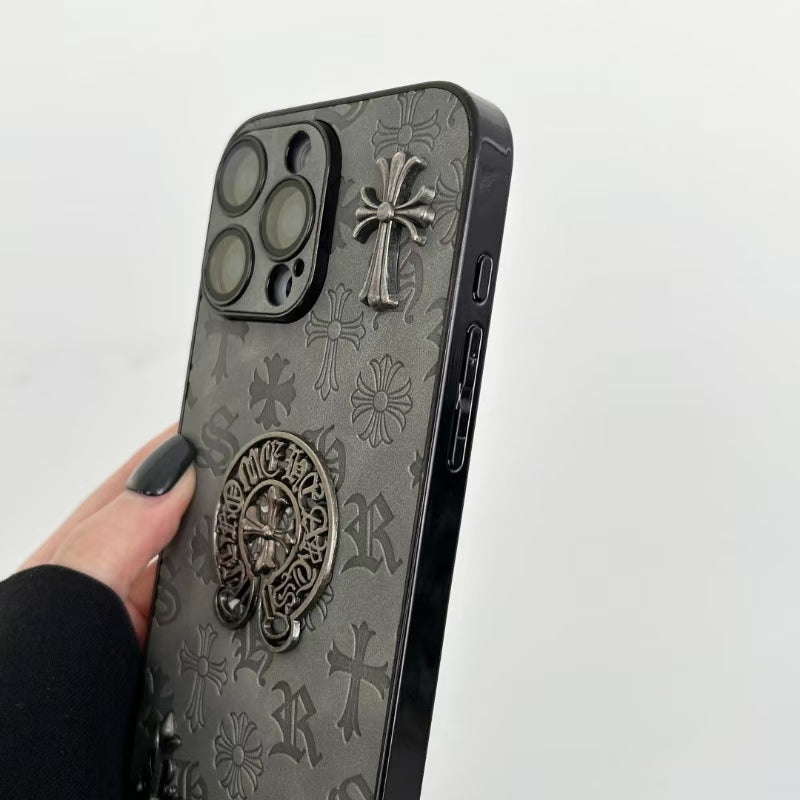Gray Chrome Hearts iPhone Cases