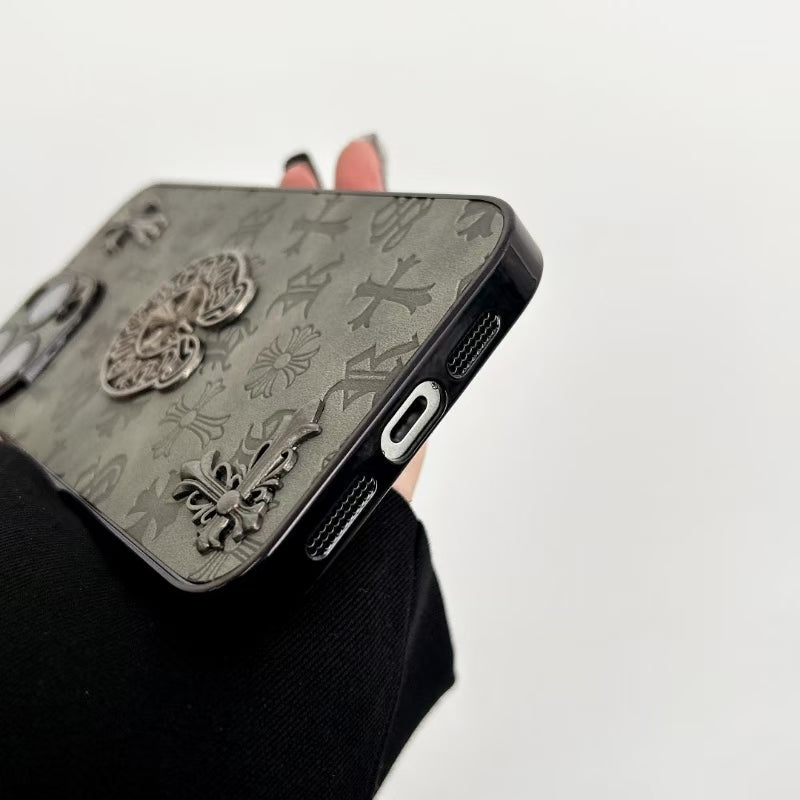 Gray Chrome Hearts iPhone Cases