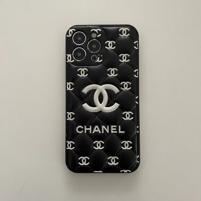 Embossed Chanel iPhone Case in Classic Black