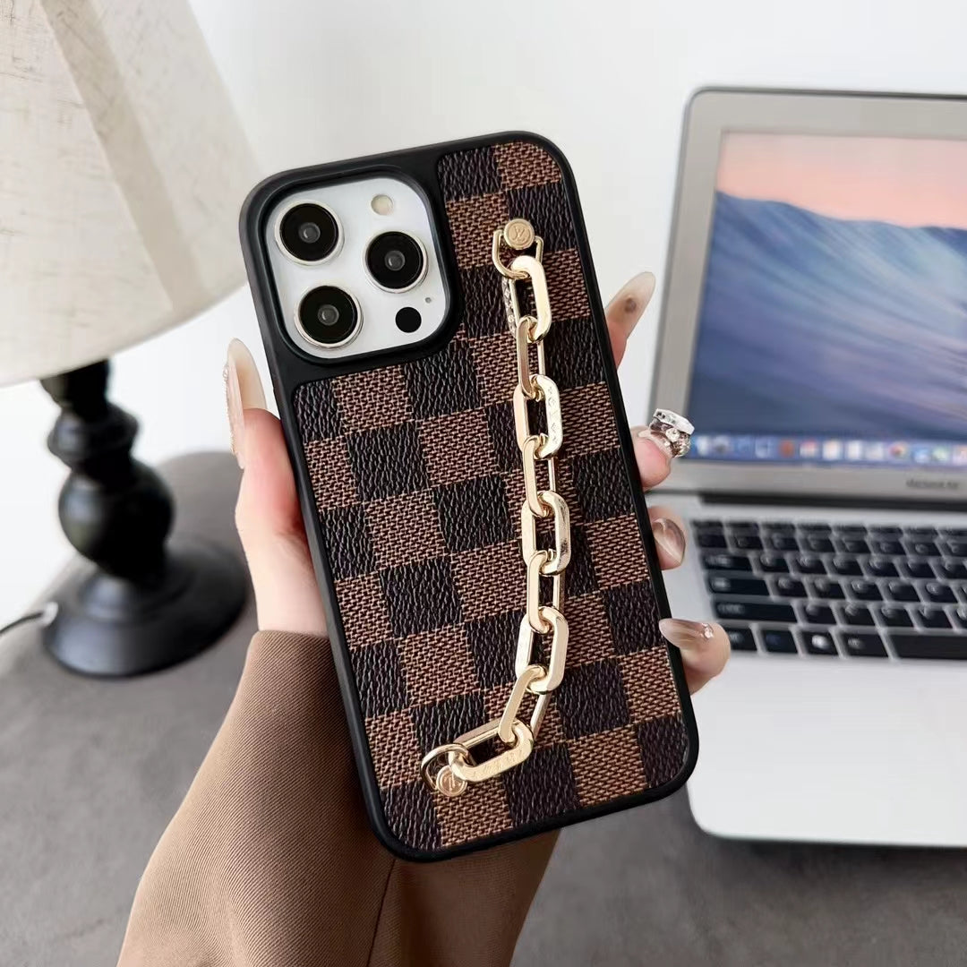 Fashionable Louis Vuitton with Chain Hand Grip iPhone Cases